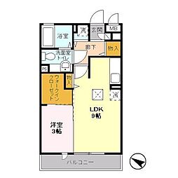 フローラ 1LDKの間取図画像
