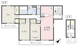 レーヴ湘南 3LDKの間取図画像