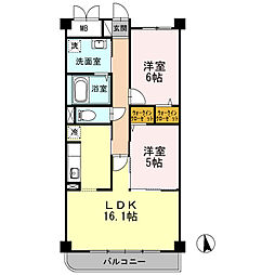 エレガントヴィラ 2LDKの間取図画像