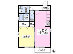 ヴィーヴルいずみ中央 1LDKの間取図画像