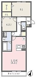 藤沢市湘南台1丁目アパート 2LDKの間取図画像