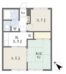 NKハイツD 3Kの間取図画像