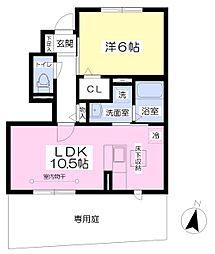 パインズ 1LDKの間取図画像
