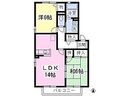 ヴィーブルサゝザン 2LDKの間取図画像