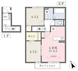 ラヴェール 2LDKの間取図画像