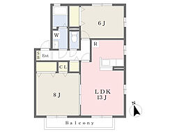 クレールヴィラ1 2LDKの間取図画像