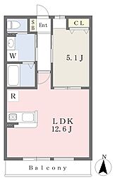 モンシャトーE.II 1LDKの間取図画像