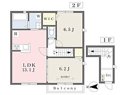 エーデルハイム 2LDKの間取図画像