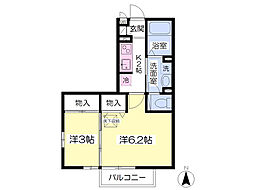 モナハウス 2Kの間取図画像
