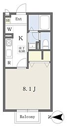 メゾン・ソレイユ 1Kの間取図画像