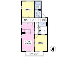 ハウス・タカツ 2LDKの間取図画像