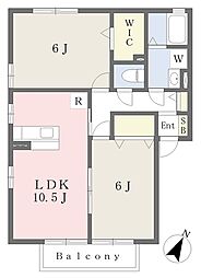 ペイサージュこかげ 2LDKの間取図画像