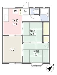 第2ニューリース神崎 3DKの間取図画像