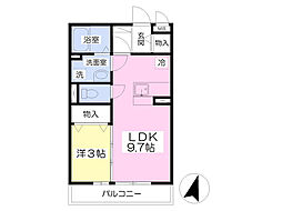 アローネセレッソ 1LDKの間取図画像