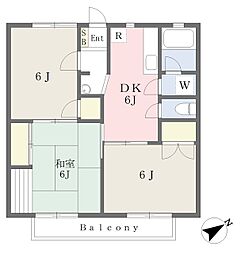 ハイツファミリエ 3DKの間取図画像