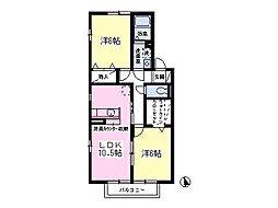 アークヒルC 2LDKの間取図画像