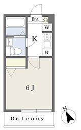 アザーレパッシオ海老名 1Kの間取図画像