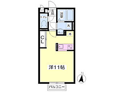 ガルソニエール ワンルームの間取図画像