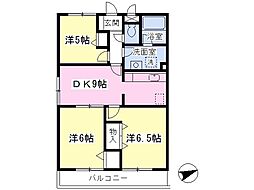スターレ岡田 3DKの間取図画像