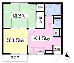 ドエル桜台 2Kの間取図画像