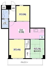 グレイスマンション 3DKの間取図画像