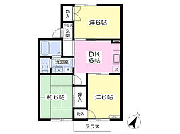 スナン東成瀬C 3DKの間取図画像