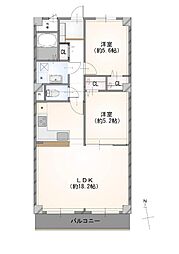 秦野マンションB 2LDKの間取図画像