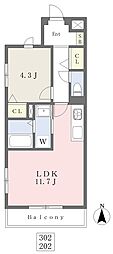 スターレジデンス 1LDKの間取図画像