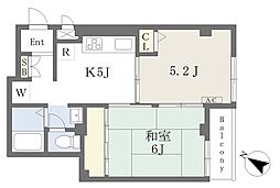 綱島エレガンス 2Kの間取図画像
