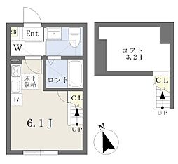 パークヒル綱島 ワンルームの間取図画像