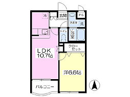 ルミエール 1LDKの間取図画像