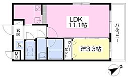 SK-カルム 1LDKの間取図画像