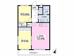 ドルチェ光ヶ丘 2LDKの間取図画像