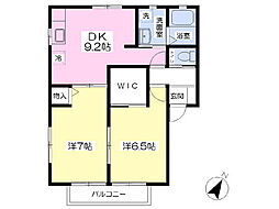 サニードウェル大島5 2DKの間取図画像