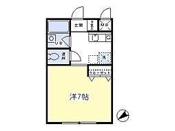 メゾンボヌール ワンルームの間取図画像