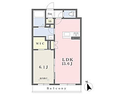 ディアコート2 1LDKの間取図画像