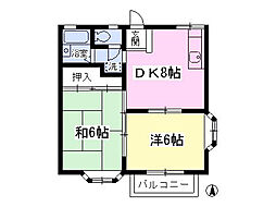 レジデンス.K 2DKの間取図画像