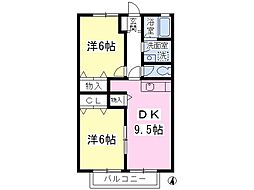 ステラコート 2DKの間取図画像
