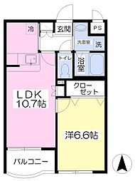 ルミエール 1LDKの間取図画像