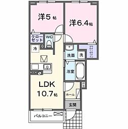 メゾン ド アムール 2LDKの間取図画像