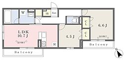 ムーンダスト 2LDKの間取図画像