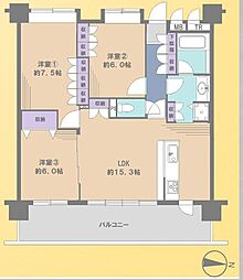 マイキャッスル淵野辺エクセレントステージ 3LDKの間取図画像