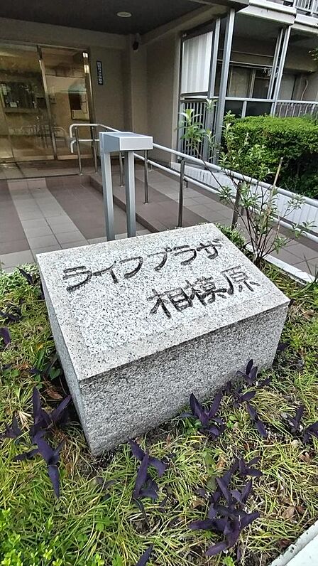 エントランス前ではマンション名が確認できます