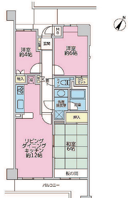 高すぎず低すぎない4階は、外の緑も感じられる心地よい高さ。畳の香りに癒やされる和室があり、どこかホッとする暮らしやすい間取りです。