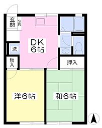 コーポエーデルワイス 2DKの間取図画像
