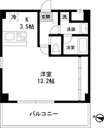 OZ-COURT 1Kの間取図画像