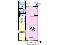クレアーレ22 1LDKの間取図画像