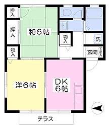 リバーサイド座間 2DKの間取図画像
