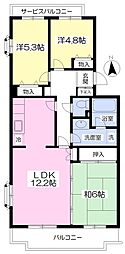 パティオつきみ野 3LDKの間取図画像