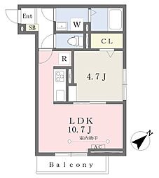 ローゼンハイム 1LDKの間取図画像
